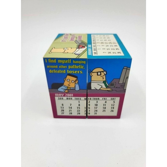 DILBERT Folding Cube Calendar 2001 Puzzle Block Comic Strip 3 X 3 - Picture 3 of 14